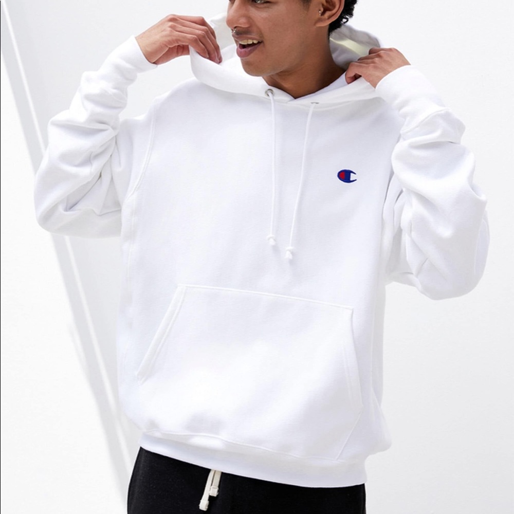 Champion Reverse Weave Hoodie White Unisex Small